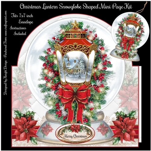 Christmas Lantern Snowglobe - Shaped Mini Page Kit