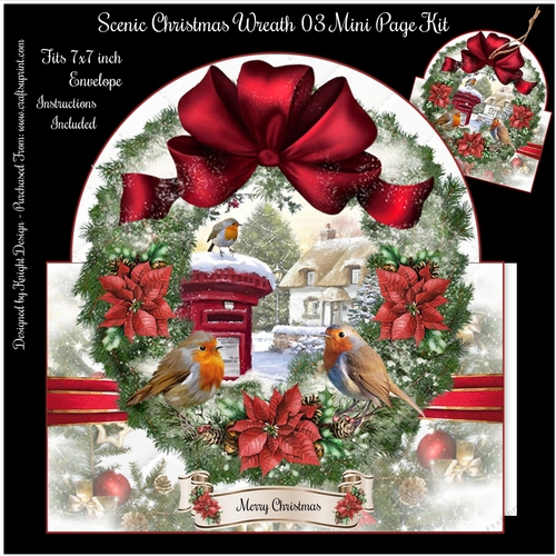 Scenic Christmas Wreath 03 Shaped Mini Page Kit 