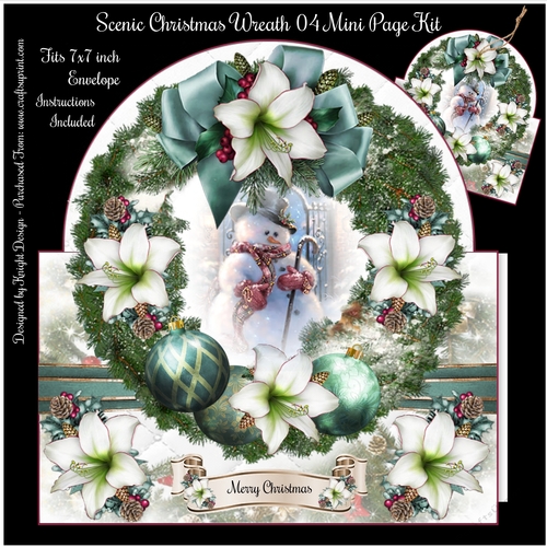 Scenic Christmas Wreath 04 Shaped Mini Page Kit 