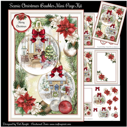 Scenic Christmas Baubles Mini Page Kit 
