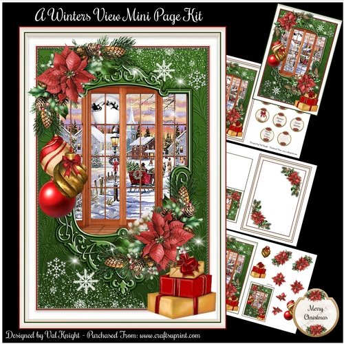 A Winters View Christmas Mini Page Kit
