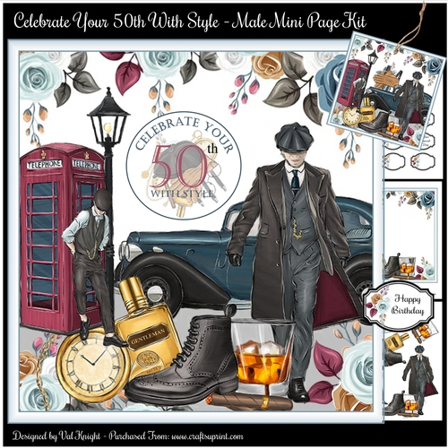 Celebrate Your 50th With Style - Male Mini Page Kit 
