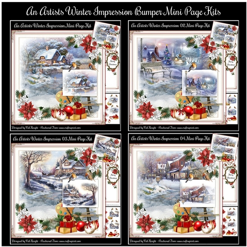 An Artists Winter Impression Bumper Mini Page Kits 