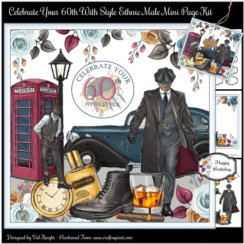 Celebrate Your 60th With Style Ethnic Male Mini Page Kit - Request