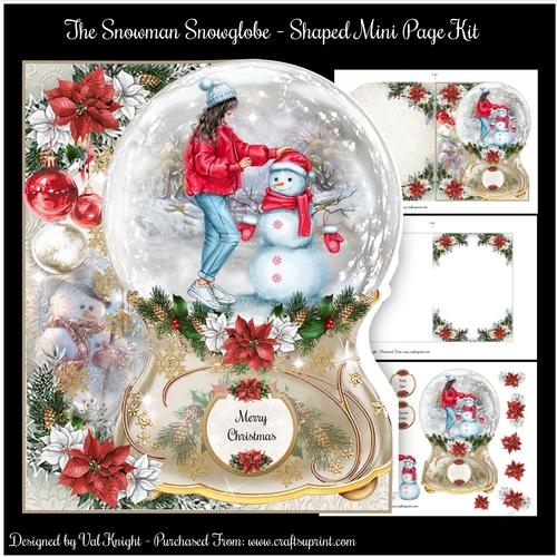 The Snowman Snowglobe - Shaped Mini Page Kit 