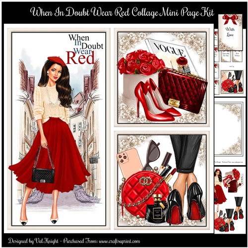 When In Doubt Wear Red Collage Mini Page Kit