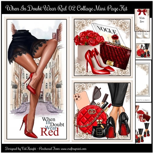 When In Doubt Wear Red 02 Collage Mini Page Kit
