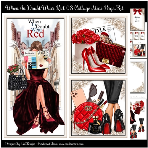 When In Doubt Wear Red 03 Collage Mini Page Kit 