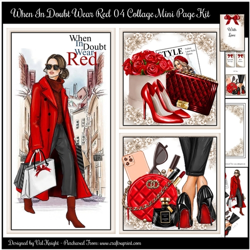 When In Doubt Wear Red 04 Collage Mini Page Kit 