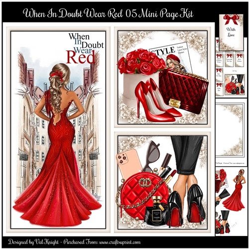 When In Doubt Wear Red Collage 05 Mini Page Kit