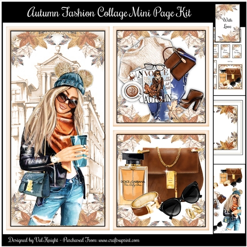 Autumn Fashion Collage Mini Page Kit 