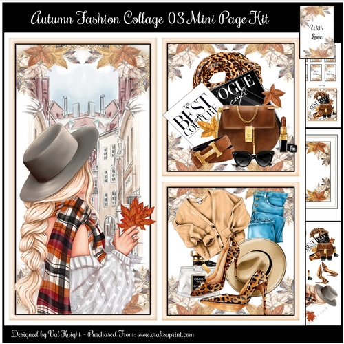 Autumn Fashion Collage 03 Mini Page Kit