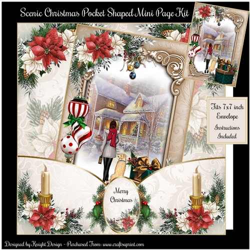 Scenic Christmas Pocket Shaped Mini Page Kit 