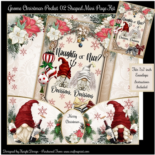 Gnome Christmas Pocket 02 Shaped Mini Page Kit 