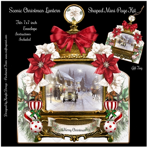 Scenic Christmas Lantern Shaped Mini Page Kit