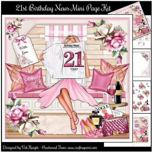 21st Birthday News Mini Page Kit