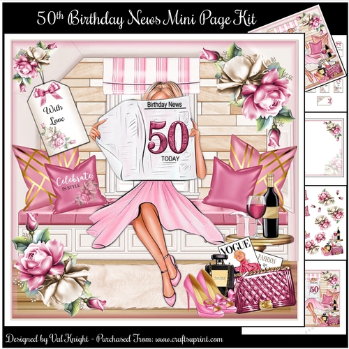 50th Birthday News Mini Page Kit