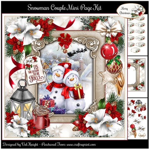 Snowman Couple Mini Page Kit