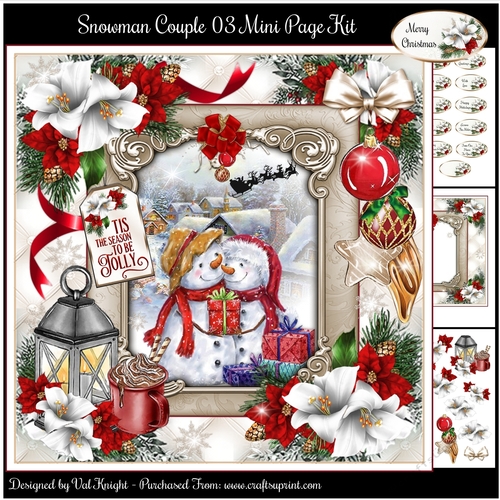 Snowman Couple 03 Mini Page Kit