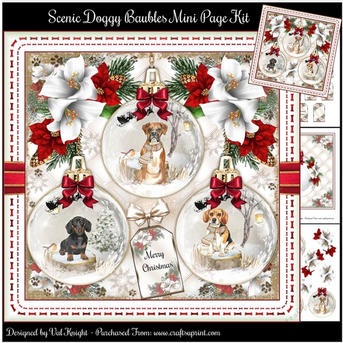 Scenic Doggy Baubles Mini Page Kit