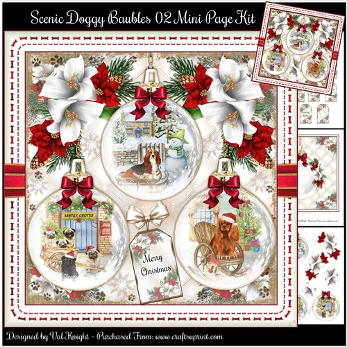 Scenic Doggy Baubles 02 Mini Page Kit
