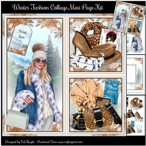 Winter Fashion Collage Mini Page Kit