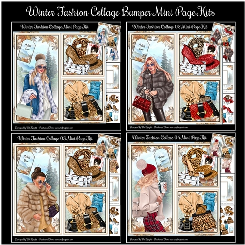 Winter Fashion Collage Bumper Mini Page Kits