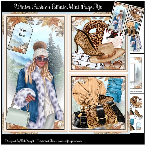 Winter Fashion Ethnic Collage Mini Page Kit