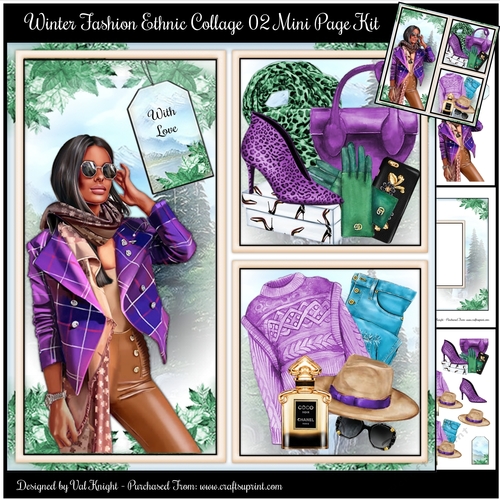 Winter Fashion Ethnic Collage 02 Mini Page Kit