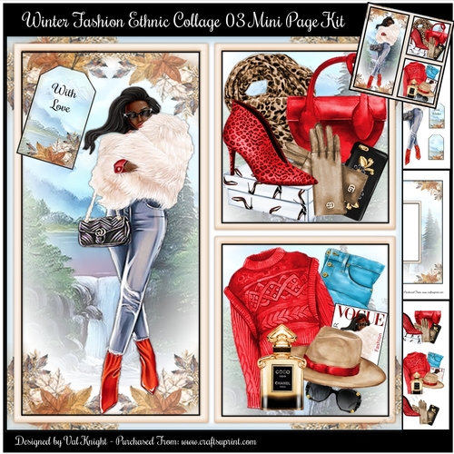 Winter Fashion Ethnic Collage 03 Mini Page Kit