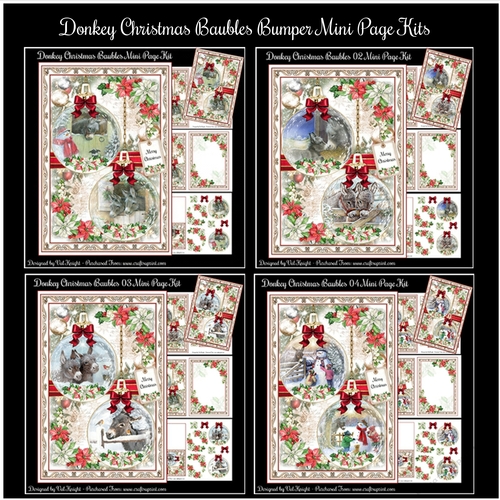Donkey Christmas Baubles Bumper Mini Page Kits