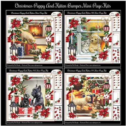 Christmas Puppy And Kitten Bumper Mini Page Kits