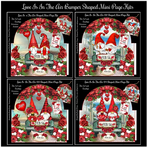 Love Is In The Air Bumper Shaped Mini Page Kits 