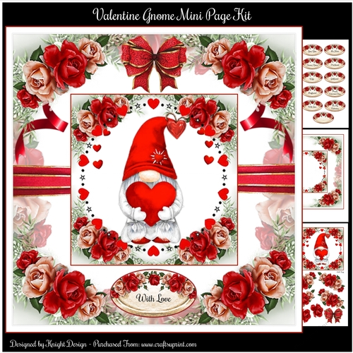 Valentine Gnome Mini Page Kit