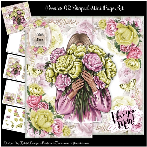 Peonies 02 Shaped Mini Page Kit