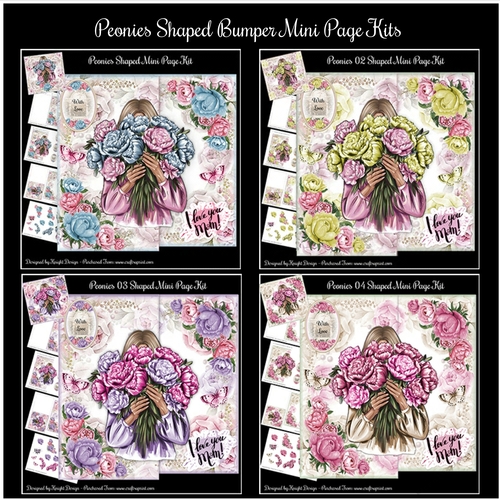 Peonies Shaped Bumper Mini Page Kits