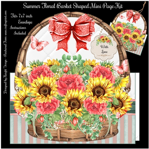 Summer Floral Basket Shaped Mini Page Kit 