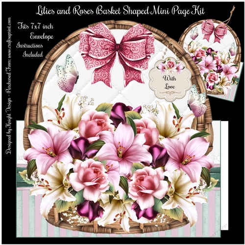 Lilies and Roses Basket Shaped Mini Page Kit 