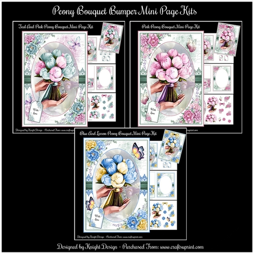 Peony Bouquet Bumper Mini Page Kits 