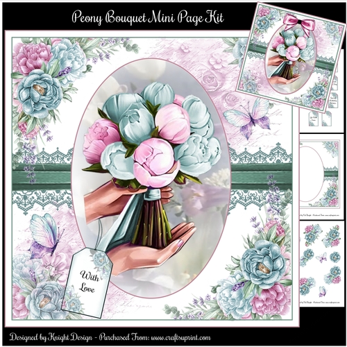 Peony Bouquet Mini Page Kit 