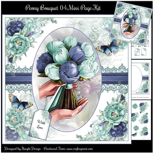 Peony Bouquet 04 Mini Page Kit 