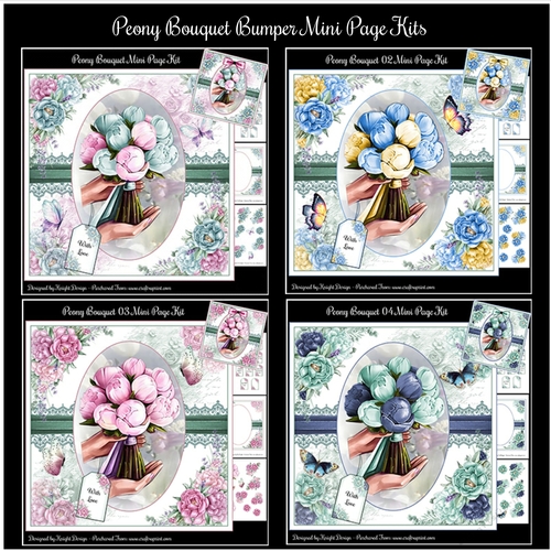 Peony Bouquet Bumper Mini Page Kits