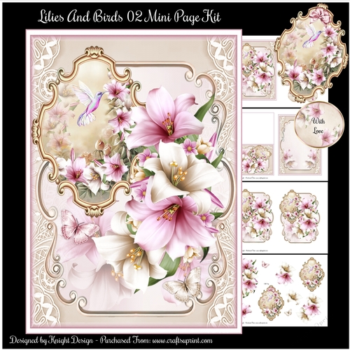 Lilies And Birds 02 Mini Page Kit 