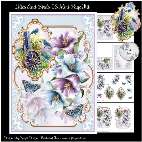 Lilies And Birds 03 Mini Page Kit 