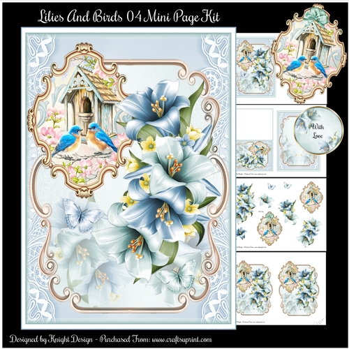 Lilies And Birds 04 Mini Page Kit 