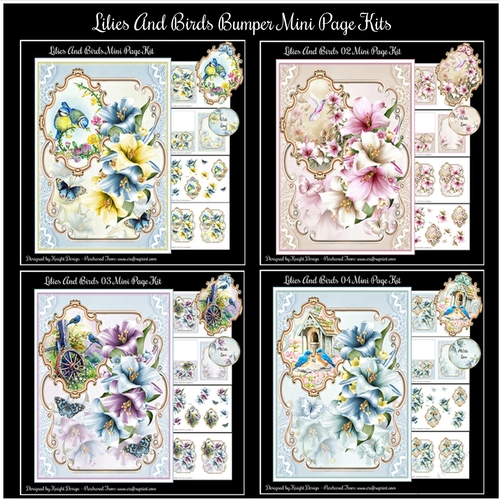 Lilies And Birds Bumper Mini Page Kits