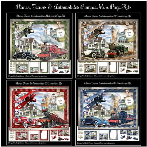 Planes, Trains & Automobiles Bumper Mini Page Kits