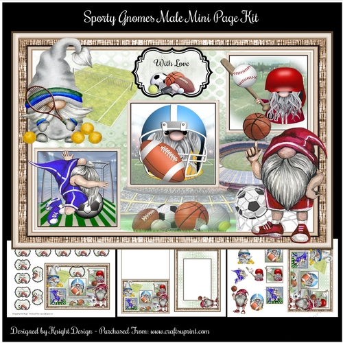 Sporty Gnomes Male Mini Page Kit