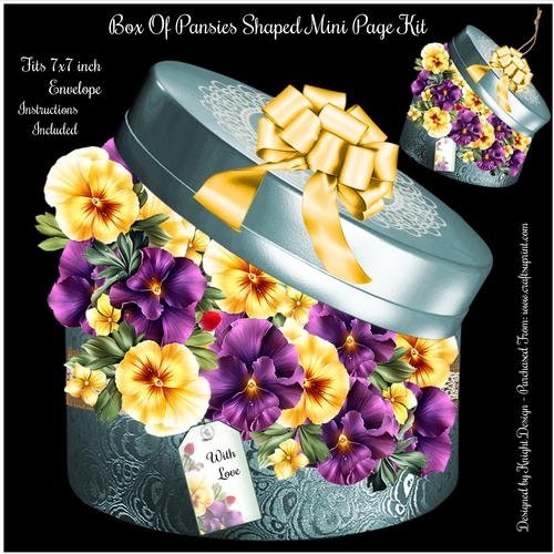 Box Of Pansies Shaped Mini Page Kit 