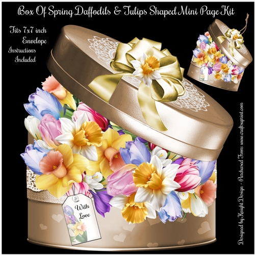 Box Of Spring Daffodils & Tulips Shaped Mini Page Kit 